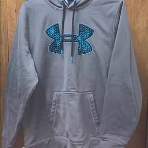 Gray and blue under armor hoodie